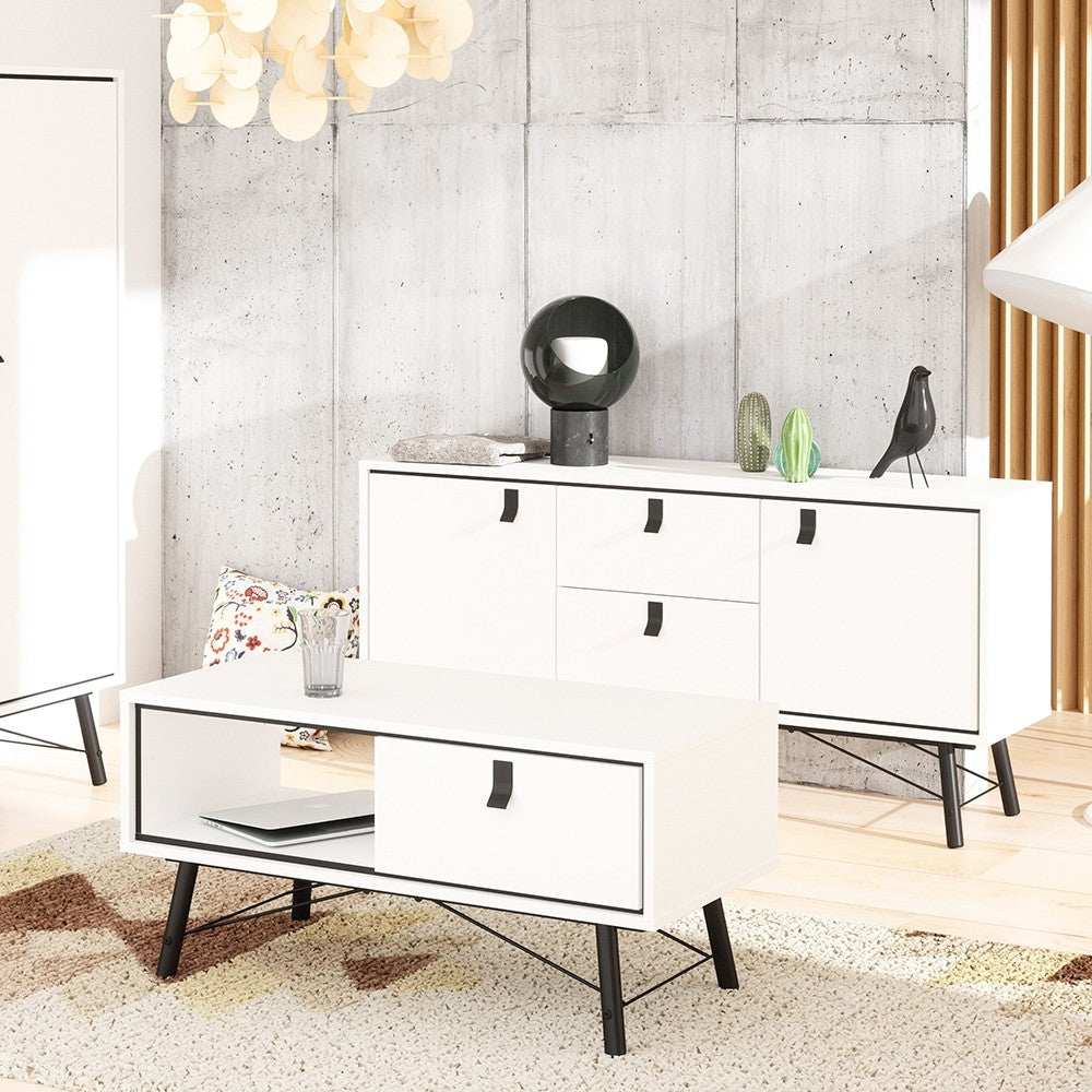 Axton Longwood Sideboard 2 Doors + 2 Drawers In Matt White