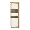 Axton Woodlawn Tall Narrow Display Cabinet (LHD) In Riviera Oak/White High Gloss