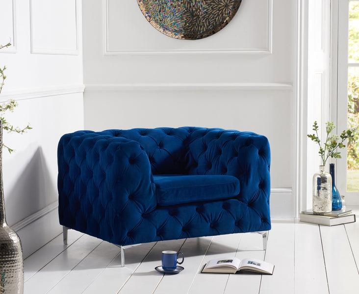Alegra Blue Plush Armchair