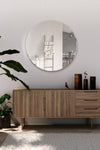 Carrington All Glass Bevelled Classic Design Round Mirror 60 x 60CM