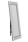 Carrington All Glass Bevelled Square Corner Cheval Free Standing Mirror 5Ft X 1Ft3 (150 X 40cm)
