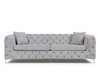 Alegra Grey Plush 3 Seater Sofa